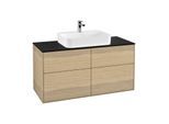 Villeroy und Boch Finion Waschtischunterschrank G38200PC 120x60,3cm, Emotion, Abdeckplatte black matt, Oak Veneer