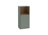 Villeroy und Boch Finion Seitenschrank F530GNGM 41,8cm, rechts, Ladestation, Regal Walnut Veneer, Olive Matt Lacquer