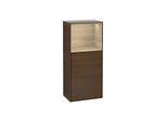 Villeroy und Boch Finion Seitenschrank F520PCGN 41,8cm, links, Ladestation, Regal Oak Venerr, Walnut veneer