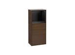 Villeroy und Boch Finion Seitenschrank F530PDGN 41,8cm, rechts, Ladestation, Regal Black matt lacquer, Walnut veneer