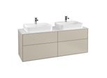 Villeroy und Boch Finion Waschtischunterschrank G43100HH 160x60,3cm, Emotion, Abdeckplatte white matt, Sand Matt Lacquer
