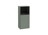 Villeroy und Boch Finion Seitenschrank F510PHGM 41,8x93,6x27cm, rechts, Regal oben Glossy Black, Olive Matt Lacquer