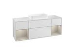 Villeroy und Boch Finion Waschtischunterschrank F331HHMT 160x60,3cm, Abdeckplatte white matt, Regale sand matt lacquer, White matt lacquer