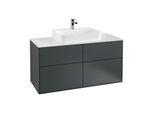 Villeroy und Boch Finion Waschtischunterschrank F38100HG 120x60,3cm, Abdeckplatte white matt, Midnight Blue Matt Lacquer