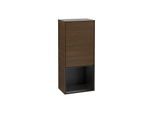 Villeroy und Boch Finion Seitenschrank G550PDGN 41,8cm, rechts, Emotion, Regal unten Black matt, Walnut veneer