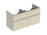 Geberit iCon Doppelwaschtisch-Unterschrank 502309JL1 118,4x61,5x47,6cm, 4 Schubladen, sand hochglänzend/Griff sand matt