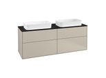 Villeroy und Boch Finion Waschtischunterschrank F31200HH 160x60,3cm, Abdeckplatte black matt, Sand Matt Lacquer