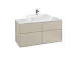 Villeroy und Boch Finion Waschtischunterschrank F38100HH 120x60,3cm, Abdeckplatte white matt, Sand Matt Lacquer