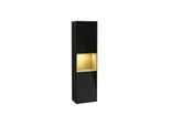 Villeroy und Boch Finion Hochschrank F470HFPH 41,8x151,6x27cm, rechts, Regal Gold Matt Lacquer, Glossy Black Lacquer