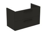 Ideal Standard i.life B Möbelwaschtischunterschrank T5584NV 2 Auszüge Siphon links, 1000x505x630 mm, Carbongrau Matt