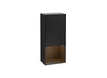 Villeroy und Boch Finion Seitenschrank F550GNPD 41,8x93,6x27cm, rechts, Regal unten Walnut veneer, Black matt lacquer