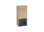 Villeroy und Boch Finion Seitenschrank F550HGPC 41,8x93,6x27cm, rechts, Regal unten Midnight Blue Matt, Oak Veneer