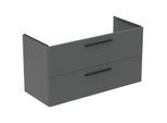 Ideal Standard i.life B Möbelwaschtischunterschrank T5586NG 2 Auszüge Siphon links, 1200x505x630 mm, Quarzgrau matt