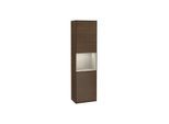 Villeroy und Boch Finion Hochschrank F460HHGN 41,8x151,6x27cm, links, Regal Sand Matt Lacquer, Walnut veneer