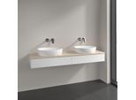 Villeroy und Boch Antao Waschtisch-Unterschrank L17113MT 160x19x50cm, Waschbeckenplattenfarbe botticino, white matt lacquer, Mit Beleuchtung
