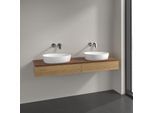 Villeroy und Boch Antao Waschtisch-Unterschrank L17112HN 160x19x50cm, Waschbeckenplattenfarbe warm walnut, honey oak, Mit Beleuchtung