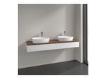 Villeroy und Boch Antao Waschtisch-Unterschrank K17052MT 160x19x50cm, Hahnlochbohrung, Waschbeckenplattenfarbe warm walnut, white matt lacquer