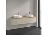Villeroy und Boch Antao Waschtisch-Unterschrank K39151HJ 160x36x50cm, Hahnlochbohrung, Waschbeckenplattenfarbe honey oak, silk grey matt lacquer
