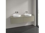 Villeroy und Boch Antao Waschtisch-Unterschrank K39150HK 160x36x50cm, Hahnlochbohrung, Waschbeckenplattenfarbe Lack, stone grey matt lacquer