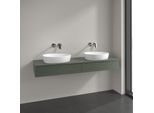 Villeroy und Boch Antao Waschtisch-Unterschrank K17150HL 160x19x50cm, Hahnlochbohrung, Waschbeckenplattenfarbe Lack, leaf green matt lacquer