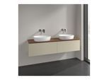 Villeroy und Boch Antao Waschtisch-Unterschrank K39112HJ 160x36x50cm, Waschbeckenplattenfarbe warm walnut, silk grey matt lacquer