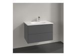 Villeroy und Boch Antao Waschtisch-Unterschrank L04000GK 78,8x50,4x49,6cm, ohne Frontstruktur, anthracite matt lacquer, Mit Beleuchtung