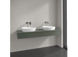 Villeroy und Boch Antao Waschtisch-Unterschrank L17150HL 160x19x50cm, Hahnlochbohrung, Waschbeckenplattenfarbe Lack, leaf green matt lacquer, Mit Beleuchtung