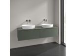 Villeroy und Boch Antao Waschtisch-Unterschrank K39150HL 160x36x50cm, Hahnlochbohrung, Waschbeckenplattenfarbe Lack, leaf green matt lacquer