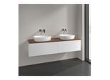 Villeroy und Boch Antao Waschtisch-Unterschrank K39012MT 160x36x50cm, Waschbeckenplattenfarbe warm walnut, white matt lacquer