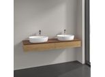 Villeroy und Boch Antao Waschtisch-Unterschrank K17152HN 160x19x50cm, Hahnlochbohrung, Waschbeckenplattenfarbe warm walnut, honey oak