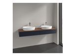 Villeroy und Boch Antao Waschtisch-Unterschrank K17152HG 160x19x50cm, Hahnlochbohrung, Waschbeckenplattenfarbe warm walnut, midnight blue matt lacquer