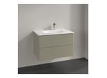 Villeroy und Boch Antao Waschtisch-Unterschrank L04000HK 78,8x50,4x49,6cm, ohne Frontstruktur, stone grey matt lacquer, Mit Beleuchtung