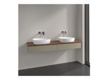 Villeroy und Boch Antao Waschtisch-Unterschrank L17012HK 160x19x50cm, Waschbeckenplattenfarbe warm walnut, stone grey matt lacquer, Mit Beleuchtung