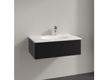Villeroy und Boch Antao Waschtisch-Unterschrank K01100PD 78,8x25,6x49,6cm, mit Frontstruktur, black matt lacquer