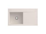 Villeroy und Boch Subway Style 50 Einbauspüle 335201KR links, mit Ablaufgarnitur, 900 x 510 mm, Handbetätigung, crema CeramicPlus