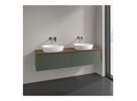 Villeroy und Boch Antao Waschtisch-Unterschrank L39112HL 160x36x50cm, Waschbeckenplattenfarbe warm walnut, leaf green matt lacquer, Mit Beleuchtung