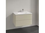Villeroy und Boch Antao Waschtisch-Unterschrank K04100HJ 78,8x50,4x49,6cm, mit Frontstruktur, silk grey matt lacquer