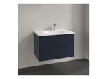 Villeroy und Boch Antao Waschtisch-Unterschrank L04100HG 78,8x50,4x49,6cm, mit Frontstruktur, midnight blue matt lacquer, Mit Beleuchtung