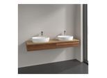 Villeroy und Boch Antao Waschtisch-Unterschrank L17051HM 160x19x50cm, Hahnlochbohrung, Waschbeckenplattenfarbe honey oak, warm walnut, Mit Beleuchtung