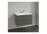 Villeroy und Boch Antao Waschtisch-Unterschrank L04000HL 78,8x50,4x49,6cm, ohne Frontstruktur, leaf green matt lacquer, Mit Beleuchtung