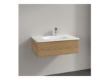 Villeroy und Boch Antao Waschtisch-Unterschrank L01100HN 78,8x25,6x49,6cm, mit Frontstruktur, honey oak, Mit Beleuchtung