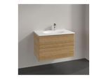 Villeroy und Boch Antao Waschtisch-Unterschrank L04100HN 78,8x50,4x49,6cm, mit Frontstruktur, honey oak, Mit Beleuchtung