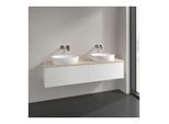 Villeroy und Boch Antao Waschtisch-Unterschrank L39113MT 160x36x50cm, Waschbeckenplattenfarbe botticino, white matt lacquer, Mit Beleuchtung