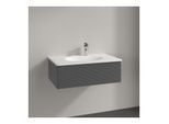 Villeroy und Boch Antao Waschtisch-Unterschrank L01100GK 78,8x25,6x49,6cm, mit Frontstruktur, anthracite matt lacquer, Mit Beleuchtung