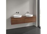Villeroy und Boch Antao Waschtisch-Unterschrank L39112HM 160x36x50cm, Waschbeckenplattenfarbe warm walnut, warm walnut, Mit Beleuchtung
