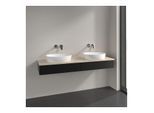 Villeroy und Boch Antao Waschtisch-Unterschrank L17013PD 160x19x50cm, Waschbeckenplattenfarbe botticino, black matt lacquer, Mit Beleuchtung