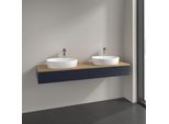 Villeroy und Boch Antao Waschtisch-Unterschrank L17051HG 160x19x50cm, Hahnlochbohrung, Waschbeckenplattenfarbe honey oak, midnight blue matt lacquer, Mit Beleuchtung
