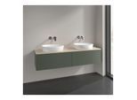 Villeroy und Boch Antao Waschtisch-Unterschrank L39013HL 160x36x50cm, Waschbeckenplattenfarbe botticino, leaf green matt lacquer, Mit Beleuchtung