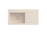 Villeroy und Boch Subway Style 60 Einbauspüle 336201FU Becken links, Ablaufgarnitur mit Handbetätigung, 1000 x 510 mm, Ivory
