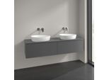 Villeroy und Boch Antao Waschtisch-Unterschrank L39050GK 160x36x50cm, Hahnlochbohrung, Waschbeckenplattenfarbe Lack, anthracite matt lacquer, Mit Beleuchtung